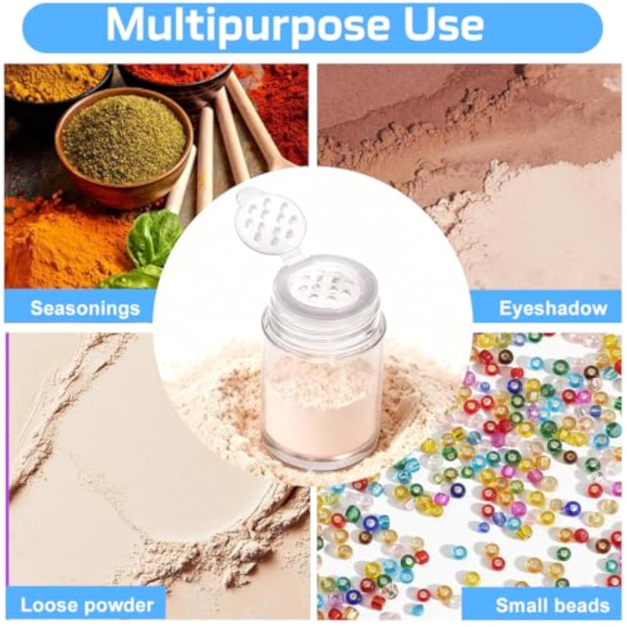3Pcs Loose Powder Containers Mini Travel Bottles